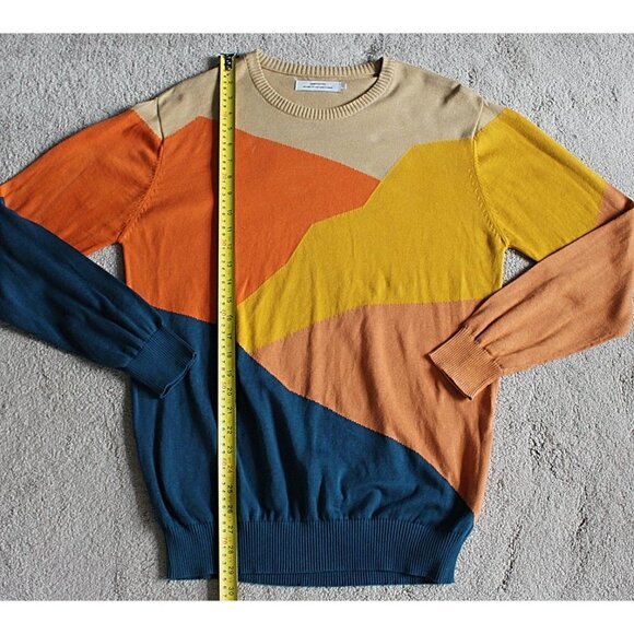 Dedicated. - Men's Mora Cut Mountain Pullover Sweater- Orange Multicolor, Large - Picture 8 of 11